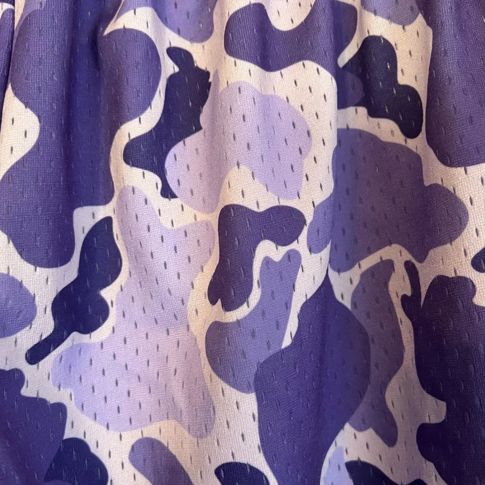 Project X ladies basketball shorts medium. Hawaiian style Camo. Purple. - Picture 6 of 8